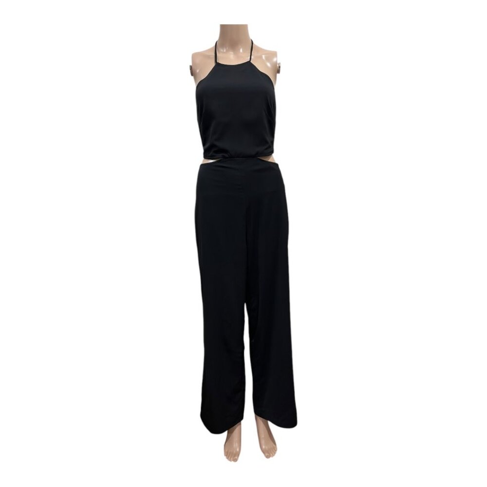 NWOT BCBGeneration Women's Sleeveless Halter Neck Jumpsuit Black Medium - Picture 5 of 8